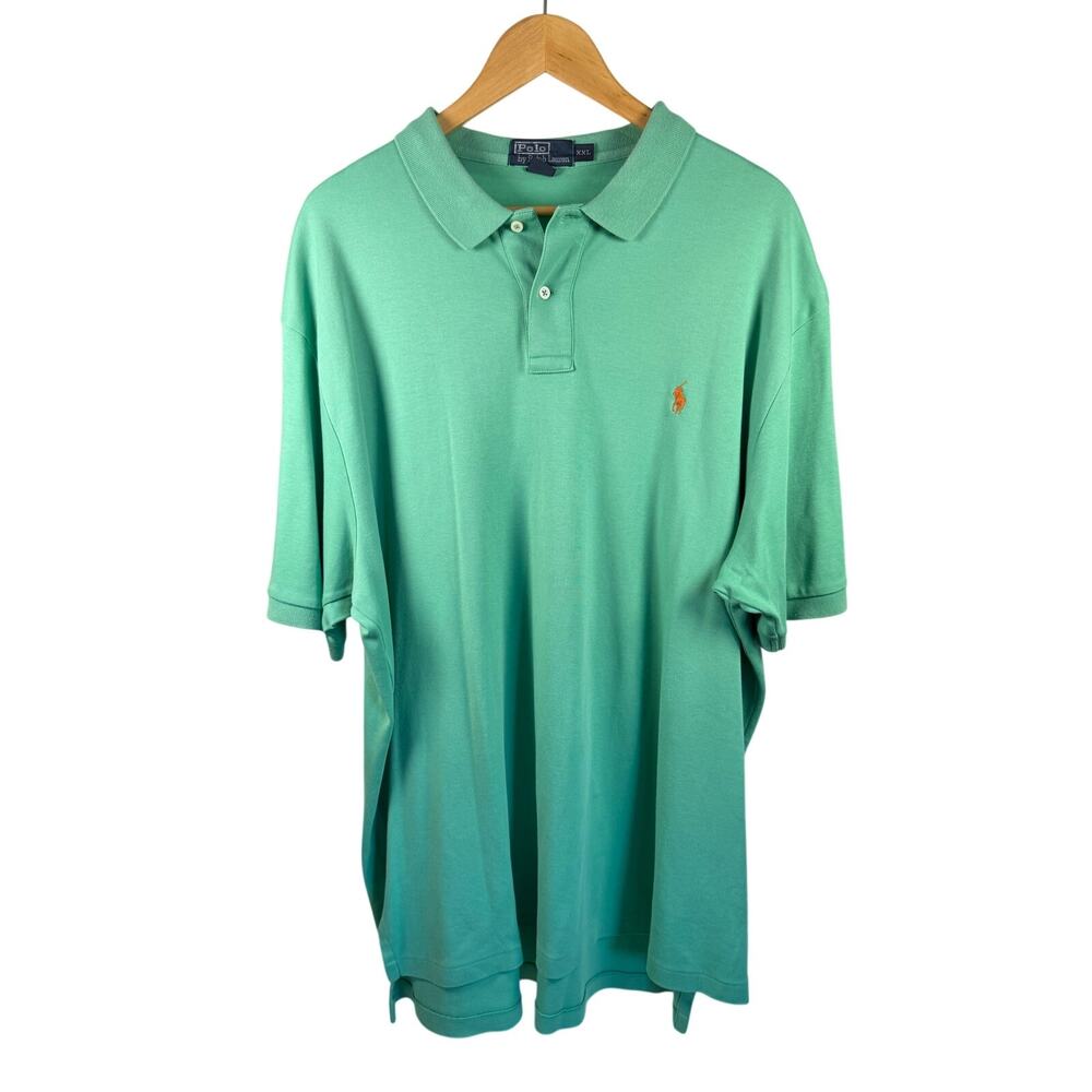 Polo Ralph Lauren Men’s Short Sleeve‎ Polo Shirt Green Size 2XL XXL 100% Cotton